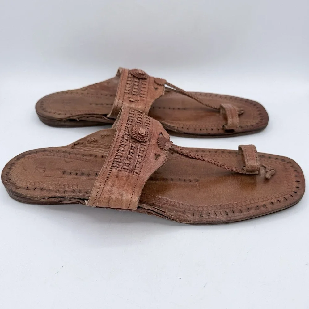 Kolhapuri Buffalo Jesus India Leather Sandals Men's‎ Size 12